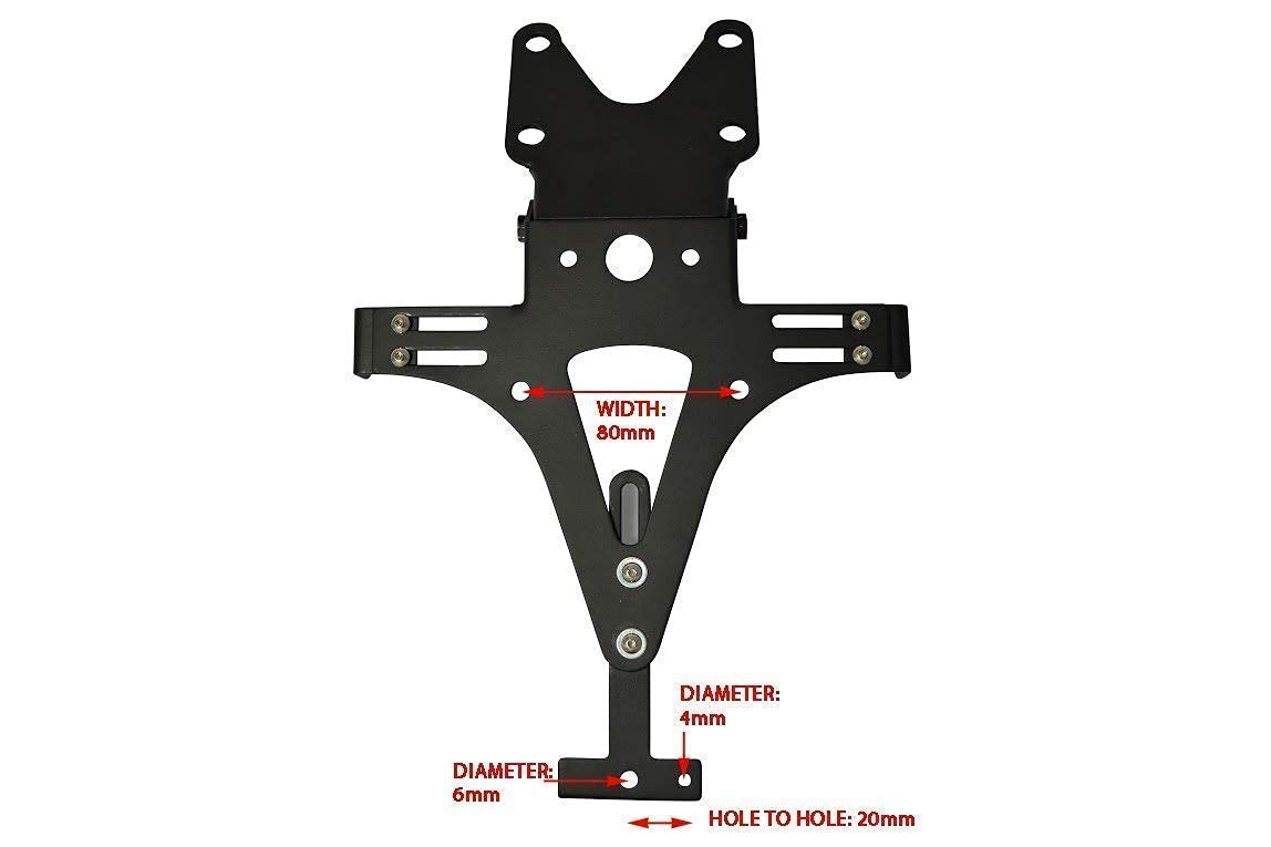Negro Universal Ajustable Moto Soporte de Matrícula Número de Matrícula Soporte