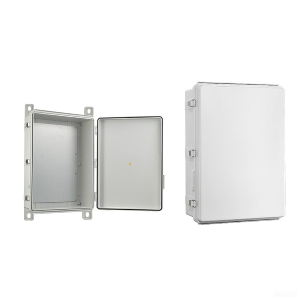 Boîte de jonction étanche, boîtier électrique, boîtier en ABS IP67, couvercle à charnière avec loquets, pour extérieur, solaire, vidéosurveillance, éclairage de jardin, gris, 280 x 190 x 130 mm (200 x