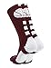 MadSportsStuff Basketball Logo Athletic Crew Socks, Medium - Maroon/White