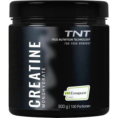 TNT Creatin Monohydrat (500g) • Reines Creapure® • Veganes Kreatin Pulver • Creatine Monohydrate ohne Zusätze • Ultrafein & perfekt löslich