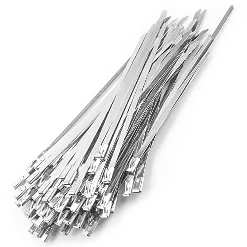 Metal Cable Ties, 304 Stainless Steel Zip Ties 100Pcs/6IN/150MM Heavy Duty
