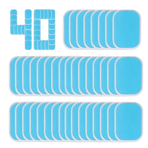 ジェルシートEMS 腹筋ベルト交換パッド, 高電導 強粘着 低刺激 互換パッド 腕筋 トレーニング 高耐久(4*6CM) (40)