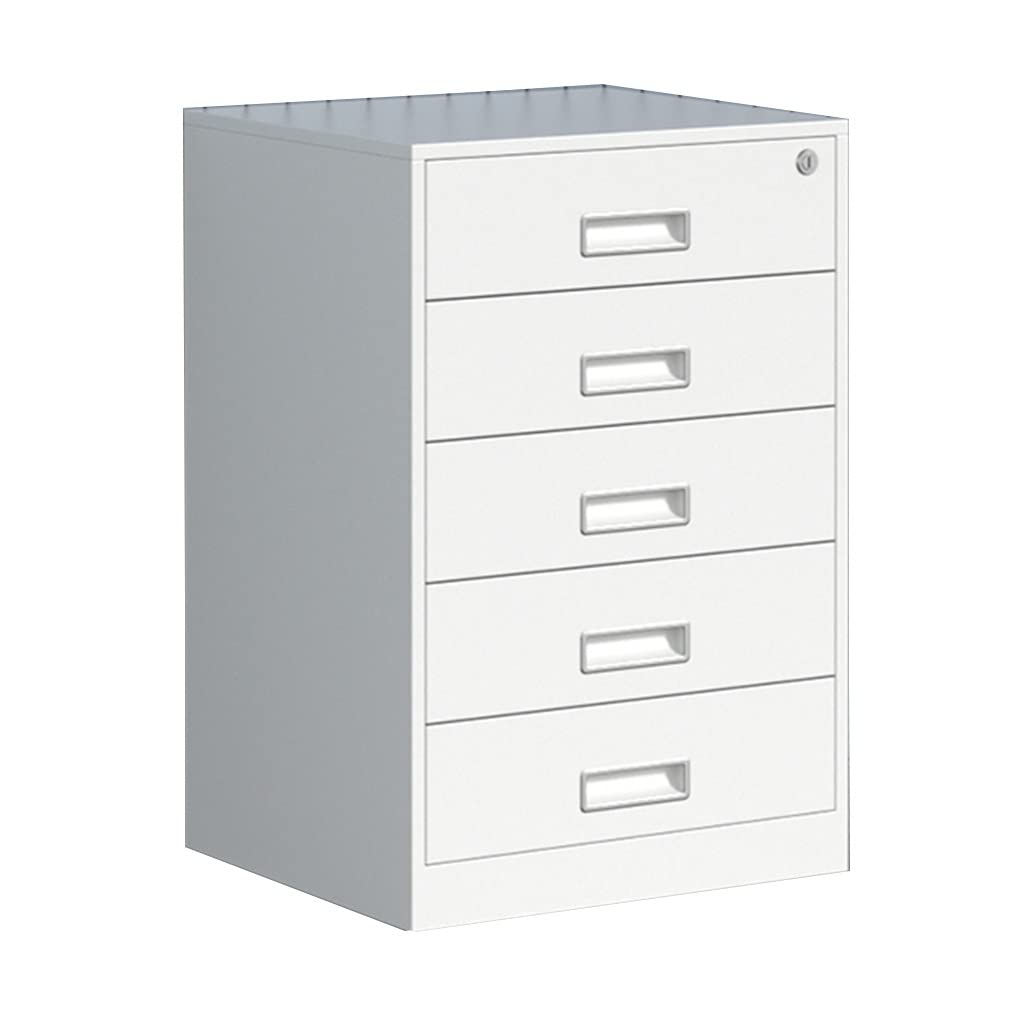 ASerZenith Lockable Steel Pedestal Filing Cabinet For Home Office 5 Drawers Freestanding Design Stylish And Secure Storage Solution,Stlye3-39 * 44 * 65Cm