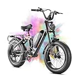 Eahora Luna/LunaⅡ Peak 1500W/3000W Electric Bike for Adults 30-33MPH 80Miles Long Range Dual Motors EBike 48V 15A Battery Full Suspension Adult Electric Bike