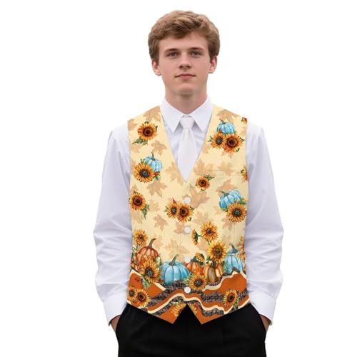 Casual Vests for Men 4-Button Sleeveless Western Vest with Pocket & Back-Belt3