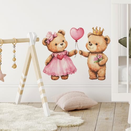 Vinilos decorativos de ositos con globo para pared infantil miniatura 3
