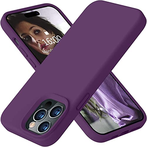Image of MIDOS Back Cover Compatible with iPhone 14 Pro Max Case Liquid Silicone Full Protection Shock Proof Back Cover for iPhone 14 Pro Max (2022) 6.7 inch (Deep Purple)