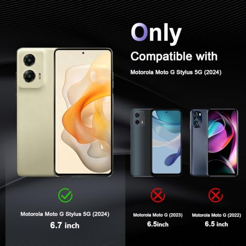Image of Case for Motorola Moto G Stylus 5G 2024, Military Grade Drop Protection Phone Case, Yellowing Resistant, Anti-Scratch Hard PC Back, Shockproof Hard Ultra-Thin Protective Cover, Clear
