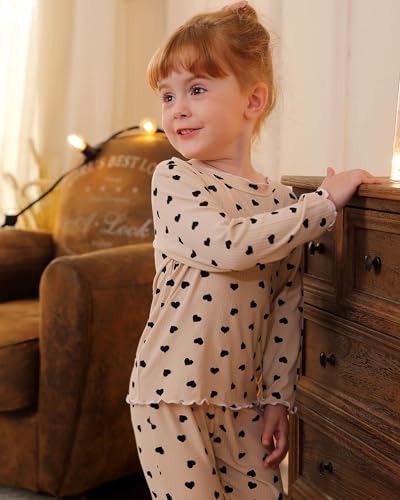 Mikrdoo Toddler Girls' Pajamas girl Sleepwear Rayon Derived from Bamboo Little Girl Pjs 2 Piece3