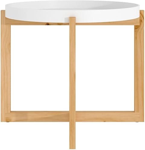 Miniatura 4 de Mesa auxiliar, mesa de centro de almacenamiento, mesa de centro ajustable adecuada para sala de estar, oficina, balcón, color blanco, 20.9 x 20.9 x