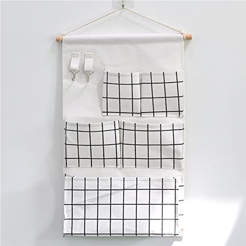 croselyu Home Multifunctional Hanging Bag Dormitory Fabric Hanging Basket Miscellaneous Organizer Bathroom Wall Hanging Bag Behind Door Wall Storage (White)