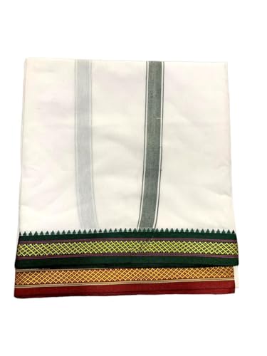 Image of Rameshwaram Fabrics 2.25 Mtr Cotton Lungi Dhoti for Men