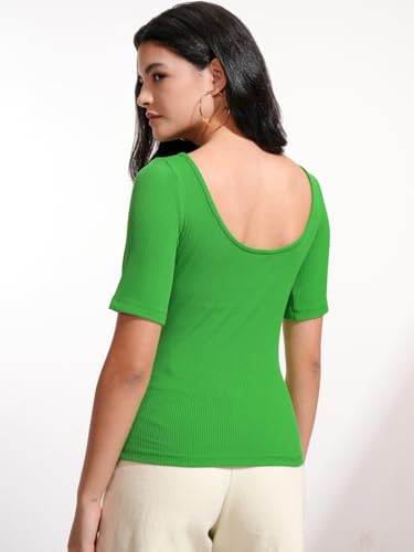 Image of Tokyo Talkies Women's Short Sleeves Boat Neck Solid Tops| Stylish Casual wear