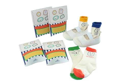 COCOBDOROTHY Teddy Friends Socks Gift Set – 4 Pairs Non-Slip, Comfortable, Durable, Made in Korea, Gift Set, Cute Designs
