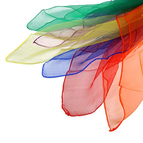 Tinksky zijdedoeken jongleerdoeken chiffontoeken gezoomde vierkante beweging sjaals vastleggen jongleerdansjaals (set 12… - Image 8