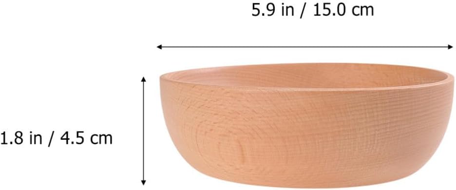Japanese Style Wooden round Salad Bowl for Restaurant Buffet Service