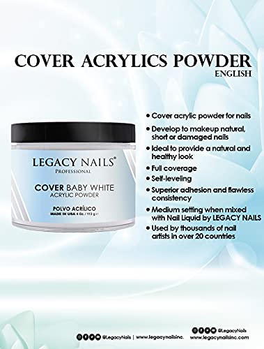 Miniatura 2 de Legacy Nails Polvo acrílico de cobertura profesional, 4 onzas, ideal para arte de uñas francés, crea arte de uñas, extensiones de uñas que
