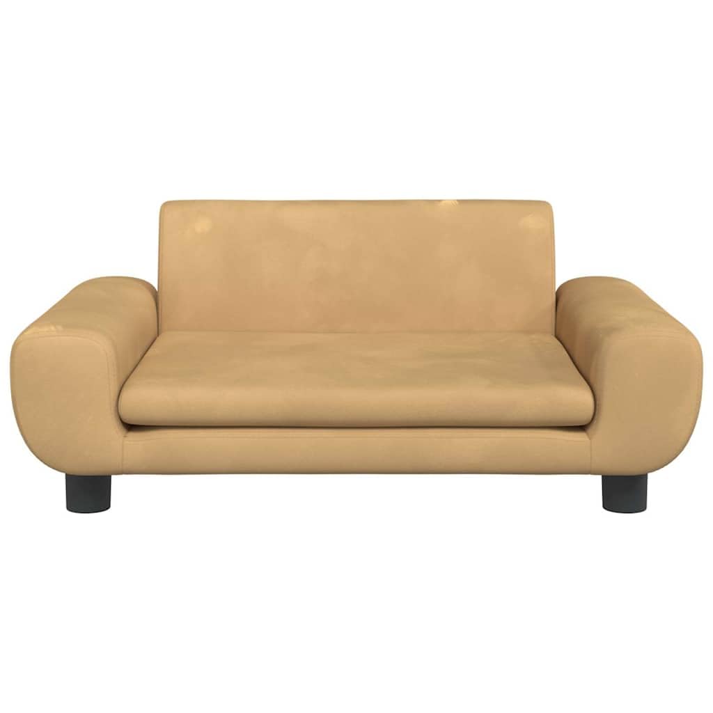 vidaXL Cama para Perros de Terciopelo marrón 70x45x33 cm, sofá para Perros, Cama para Cachorros, Asiento para Perros, sofá para Mascota