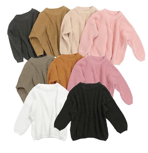 Children's Solid Color Sweater Fall and Winter Pullover Knit Sweater Tops3