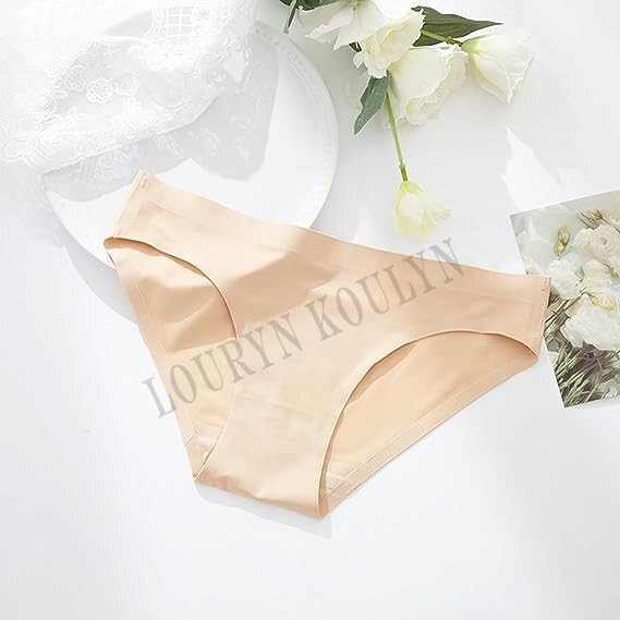 Image of No-Show Women's Panties:Women's (Multicolor) Seamless Hipster Ice Silk Panty Mid-Waist Laser Cut Underwear Seamless Panties