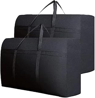 Thinkingwings 2 Pcs 100L Large Storage Bags Waterproof Heavy Duty 600D Oxford Moving Bags, Organizer Bags Ideal For Bedding, Duvets, Pillows, Laundry,Clothes or Moving home(75x48x28 CM
