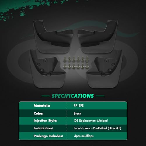 Image of SCITOO Mud Flaps 4PCS suitable for Toyota Tundra 2022-2023 front & rear mud flaps splash guard set