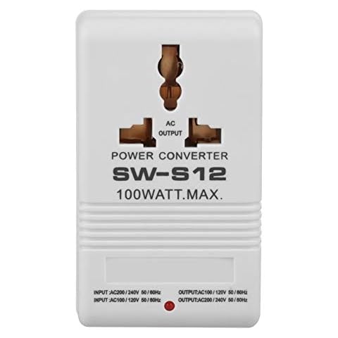 Voltage Converter BiuZi, SW-S12 ABS Power Transformer 100W 110V/120V To 220V/240V Step-Up&Down Dual Channel Power Voltage Converter Cover