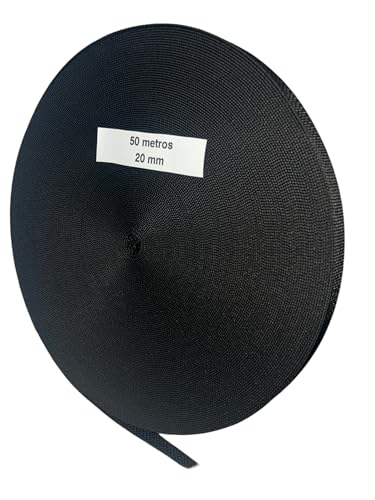 Miniatura 4 de Cinta Para Persianas 20 Mm De Ancho 50 M - Color Blanco, Beige, Gris, Bronce, Negro Cuerda De Repuesto Para Carretes De Persiana Resiste Los Rayos Uv Varias Opciones Negro, 20mm 50m