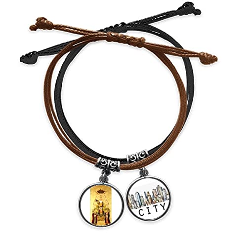 Bracelet dieu chinois en cuir Sidi ajustable pour éviter les allergies