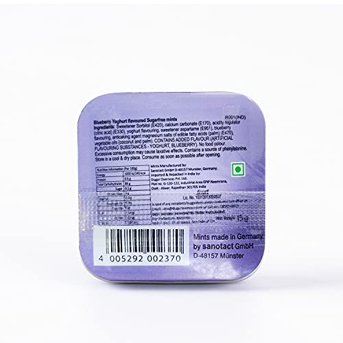 Image of Impact Products Sugar Free Mint Blueberry Yoghurt 15g - Pack of 2, 30 g