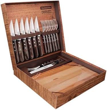Kit Churrasco Inox 15pc Polywoo Cas Tramontina Castanho No Voltag...
