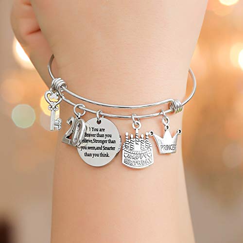 Image of Silver /14k Gold Plated Birthday Bracelet, Natural Healing Crystal Bracelet Gifts for Her Birthday for Daughter Granddaughter Friends Mom Grandma Sister