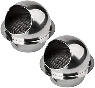 MAGIIN 304 Stainless Steel Soffit Air Vents Bull Nosed Vent Outlet, Round External Extractor Wall Ventilation Grille Screen Hood for Kitchen Bathroom (ø100mm)