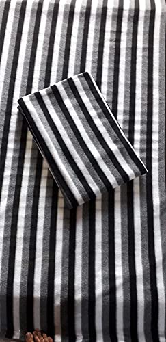 Image of DESI DHANG Striped Single Bed AC Fleece Wool Blanket - 60x90 Inch (Black and White, Pack of 1, Waterproof)