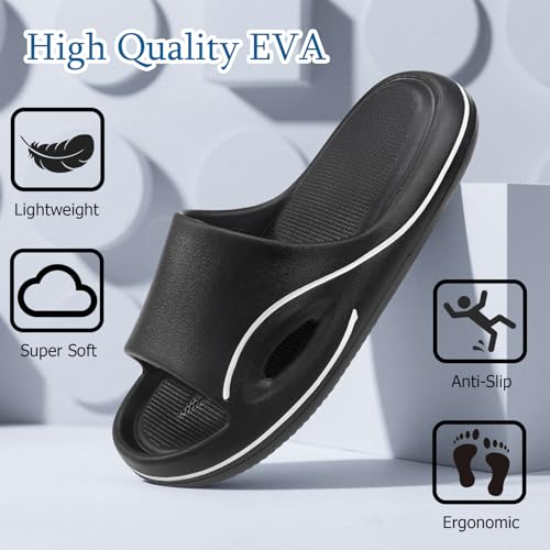 Slippers for Women Men Ultra Comfort Pillow Sandals Thick Sole Cushioned Summer Slides Non-Slip Lightweight House Slippers Quick Dry Shower Shoes3
