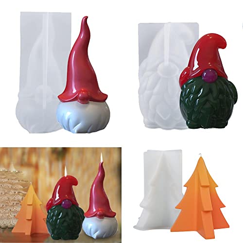 3er-Set Silikonformen Delmkin 3D Weihnachtsmann Kerzenform Epoxidharz Formen DIY Wichtel Figuren Weihnachtsbaum Gießform Für Weihnachten Deko Cover