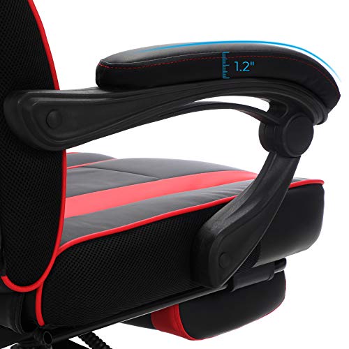 Songmics Racing Gaming Chair, Adjustable Ergonomic Office Chair With Footrest, Tilt Mechanism, Lumbar Support, 330 Lb Load, Black And Red Uobg073B01 #TOP4