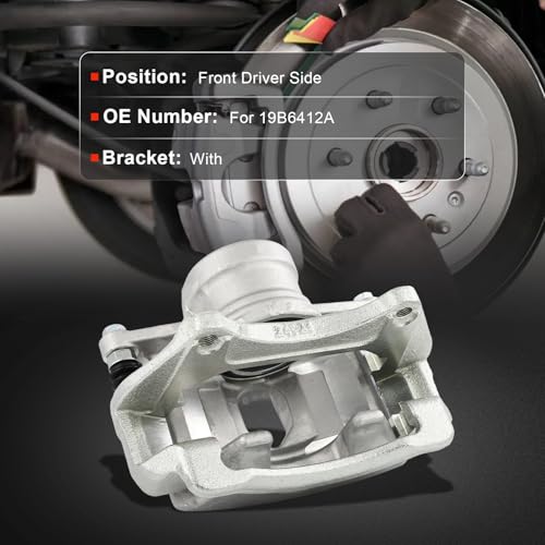 Image of cciyu Front Left Disc Brake Caliper Assembly with Bracket 19B6412A | For Kia For Optima L4 2.0L 2011-2015, For Kia For Optima L4 2.4L 2015