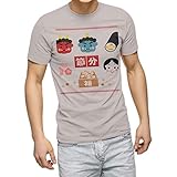 [igsticker] プリント Tシャツ メンズ 男性 XXL 2XL サイズ size おしゃれ クルーネック 薄灰色 ライトグレー 男女兼用 t-shirt 012878 節分 鬼 文字