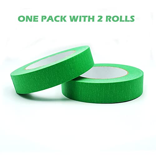 Image of 1 inch Masking Tape, Green Painters Tape 1 inch Wide 55 Yards X 2 Rolls, Green Paper Tape for Arts DIY Crafts Painting Labeling Decoration School Projects Home Office