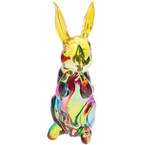 Milisten Crystal Bunny Chinese Zodiac Little Bunny Chinese New Year Rabbit Bunny Ornament Crystal Sculptures Mini Bunny Paper Weight Crystal Bunnies Decor Bunny Figurine Mini Rabbit Outdoor
