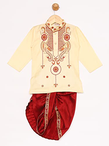 Image of JBN Creation Boys' Cotton Blend Kurta and Dhoti Set