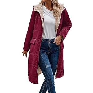Women Windbreaker Jacket Ladies Fashionable Warm Winter Coat Double Faced Long Sleeve Hooded Down Jacket Women’s Snow Jacket