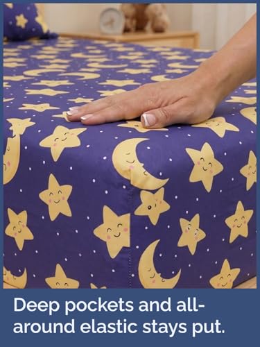 Image of Kids Queen Twinkle Stars Bed Sheets - 4 Piece Kids Twinkle Stars Sheet Set