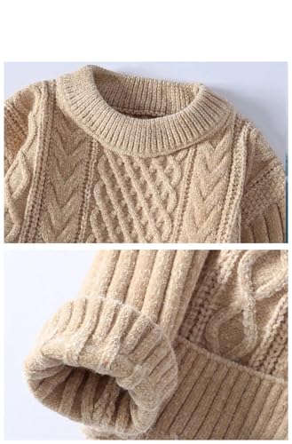 Men Korean Style Sweaters Solid O-Neck Oversized Pullouvers Men's Casual Knitted Sweaters4