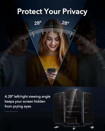 Image of ESR 3 Pack for iPhone Air Privacy Tempered Glass Screen Protectors, High Clarity for iPhone 17 Air, 9H Hardness Scratch Resistant, Military-Grade, Screen Guard with Easy Installation Tool