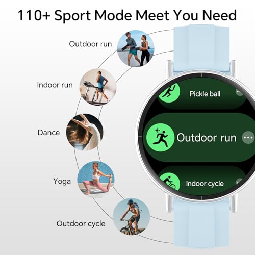 Image of Smart Watches for Men Women,Smartwatch for iPhone /Samsung /Android,(Answer /Make Call),1.57 inch HD 43mm Fitness Tracker with Heart Rate /SpO2 /Sleep Monitor,IP68 Waterproof,110+ Sport Mode,with 2 Bands