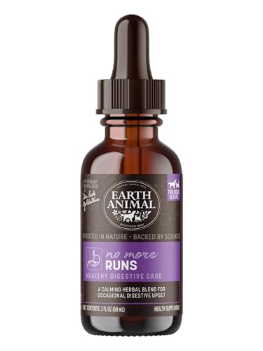 Earth Animal Apothecary Liquid Supplement - No More Runs Herbal Remedies for Dogs & Cats - 2 fl oz