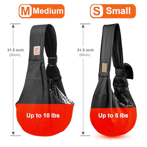 Image of Tomkas Dog Sling Carrier for Small Dogs Puppy Carrier for Small Dogs (Black, for Pets Weight 2-7 lbs)