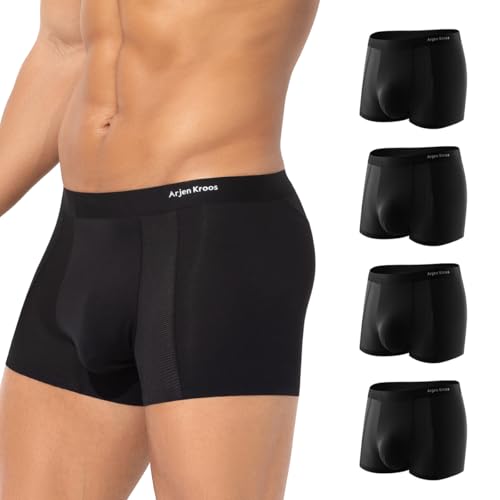 Arjen Kroos Boxers Homme Lot de 4 Modal Caleçon Doux Respirant Mesh sous-vêtement Confortable...